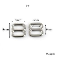 30Pcs Meetee 6-50mm 8-shaped Tri-Glide Metal Buckles Bra Rings Sliders Strap Adjust Hook Buckle Clsap DIY Bags Garment Accessory