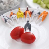 7 Simple Mini Dog/cat Boys Cute Animal Food Fruit Fork Box Toothpicks Lunch Party Tableware Decoration Dinner Dessert Forks