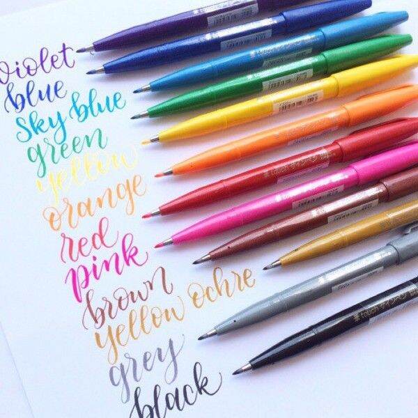 Pentel Touch ปากกาหัวพู่กัน Brush Pen รุ่น Ses15C มีหลายสีให้เลือก 1 ด้าม |  Lazada.Co.Th