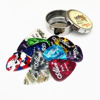 12pcs Alice Guitar Picks and 1 Metal Tin Box Accessories Acoustic Electric Mediator Guitarra Violao 0.46 0.71 0.81 0.96 mm