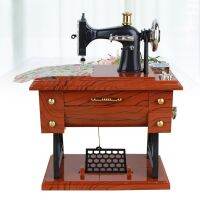 Machine Box Sewing Vintage Sartorius Mini Musicaldecor Simulation Sweing Model Retro Handmechanism Statue Cranked Mechanical