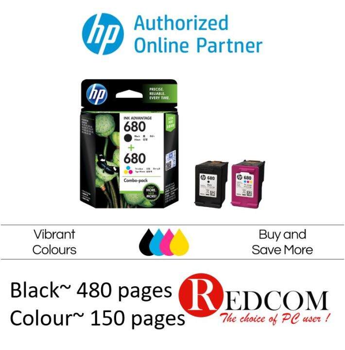 Hp Black Tri Colour Original Ink Advantage Cartridge Lazada