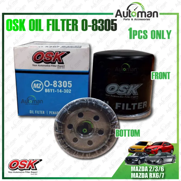[ CLEARANCE STOCK ] OSK O8305 Engine Oil Filter Mazda 2 3 6 Mazda RX6