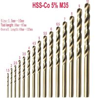 15pcs/set Drill Bits 1.5 10mm High Speed Steel HSS Co 5 M35 Cobalt Twist Drill Bit 40 133mm Length Wood Metal Drilling