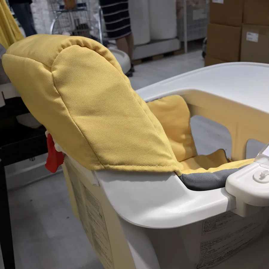 LANGUR Padded seat cover for high chair, yellow - IKEA