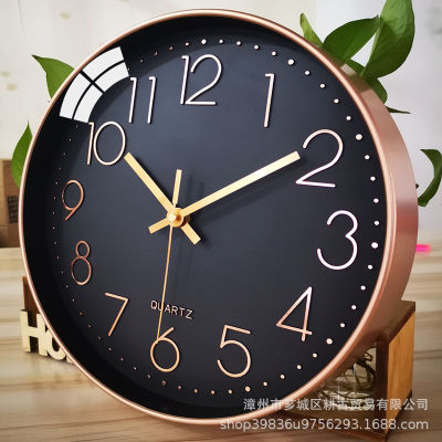 นาฬิกา12นิ้วนาฬิกาแขวนผนังนาฬิกาควอตซ์นาฬิกาพลาสติกห้องนั่งเล่นดิจิตอลแบบมินิมอลที่ทันสมัย