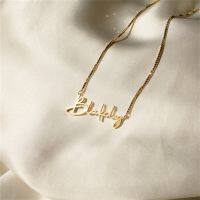 ✺  925 Personalized Handwriting Name Necklac Gold Pendant Chain for Jewelry