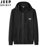 JEEP SPIRIT เสื้อกันหนาวผู้ชายแบบมีฮู้ด,เสื้อลำลองแขนยาวทรงหลวมไซส์ใหญ่สำหรับผู้ชายใส่ได้ทั้งผู้ชายและผู้หญิงสำหรับฤดูใบไม้ผลิ