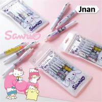 Jnan Sanrio 0.5มม. กล่องใส่ปากกาน่ารัก6ชิ้น/เซ็ต Kuromi/kt/mylody หมึกดำมาปากกาเซ็นชื่อ