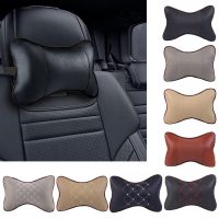 Car Neck Pillows Both Side Pu Leather 1pcs Pack Headrest For Head Pain Relief Filled Fiber Universal Car Pillow