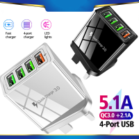 หัวชาร์จ Fast Charge Adapter ชาร์จที่ชาร์จโทรศัพท์มือถือหลายพอร์ต USB 4 ช่อง 5V2A Color Frame Fast Charger ใหม่แบบพกพา Universal Travel Charger ,รองรับ Apple/Samsung/Huawei