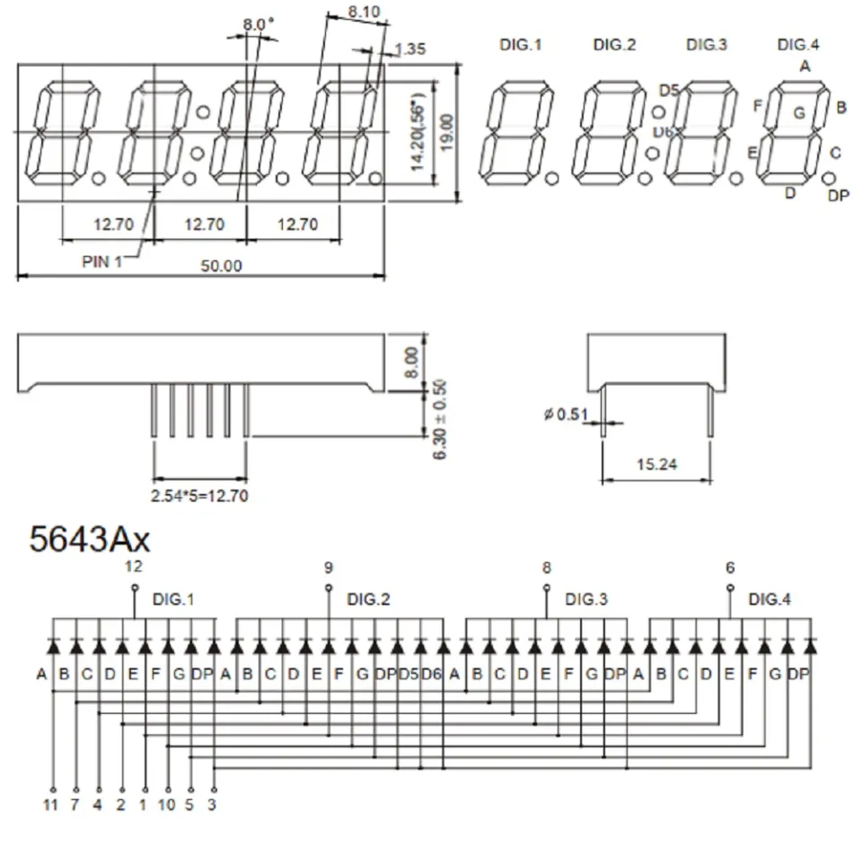 5641AS Red 4-Digit CC LED 7-Segment Display XLITX, 54% OFF
