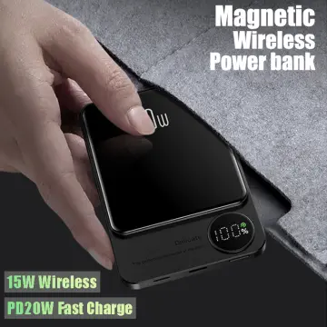 10000mAh Magnetic Power Bank PD20W 15W Wireless Fast Charger Portable  External MacSafe Auxiliary Battery For iPhone Cell Phone