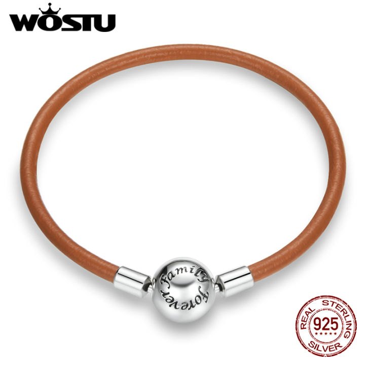 wostu-925-sterling-silver-vintage-forever-family-bracelet-brown-leather-bracelet-for-women-fashion-jewelry-cqb215