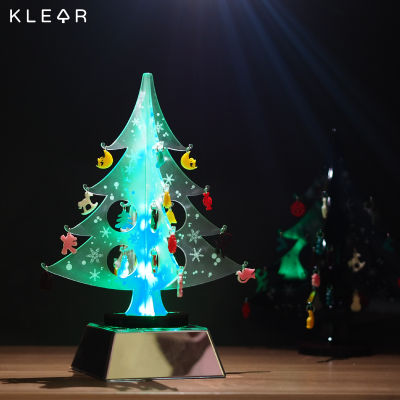 KlearObject Christmas Tree with light ต้นคริสต์มาสมีไฟ ไร้สาย ใส่ถ่าน AA ต้นคริสต์มาสปลอม ผลิตจากอะคริลิค ของขวัญปีใหม่ ของขวัญ เทศกาลปีใหม่ ของตกแต่ง