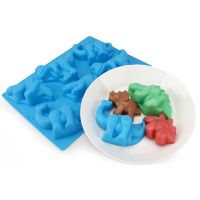 แม่พิมพ์ ซิลิโคน ไดโนเสาร์ ตัวใหญ่ 6 ช่อง (คละสี) Dinosaurs silicone molds