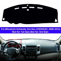 Sarung Dasbor Mobil Karpet Alas Dasbor Untuk Mitsubishi Outlander 2Nd Gen Cw/zg/zh 2006 - 2012 2 Lapisan Pelindung Matahari Auto Cili