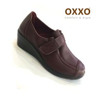 OXXOรองเท้าคัชชู รองเท้าเพื่อสุขภาพหนังนิ่ม รองเท้าทำงาน หญิง ส้นเตารีด oxxo พี้นสูง2นิ้ว ใส่สบายX76086