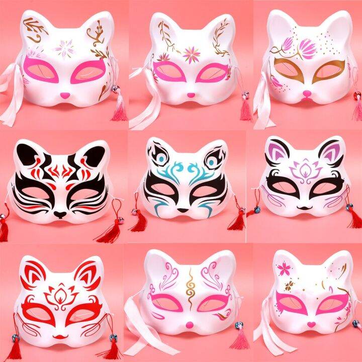 Ready StockAnime Foxes Mask Japanese Cosplay Rave HandPainted Anime