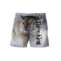 Beautiful Tiger Pattern 3D All Over Printed Mens Shorts Unisex Streetwear Shorts Summer Beach Polyester Casual Shorts DK05