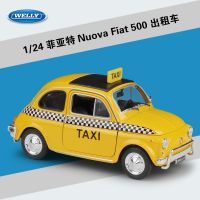 WELLY 1:24 Fiat Nuova Fiat 500 taxi simulation alloy car model toy ?✱☼