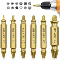 6pc HSS Extractor Double Head Screw Slide Tooth Removal Screwdriver Screwdriver Bit Broken Wire Tool Set