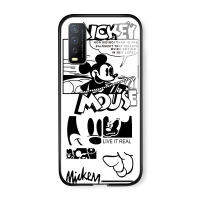 UCUC กรณี Y20I Y20S Y20โทรศัพท์ Cae การ์ตูนเคสโทรศัพท์สาวมิกกี้เมาส์เพื่อน Graffiti Glossy Case กระจกเทมเปอร์ฝาหลังปลอก