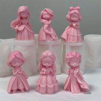 3D Princess Girl Aromatherapy Candle Silicone Mold Gypsum Doll Car Decoration Expansion Stone Mold Candle Making Supplies