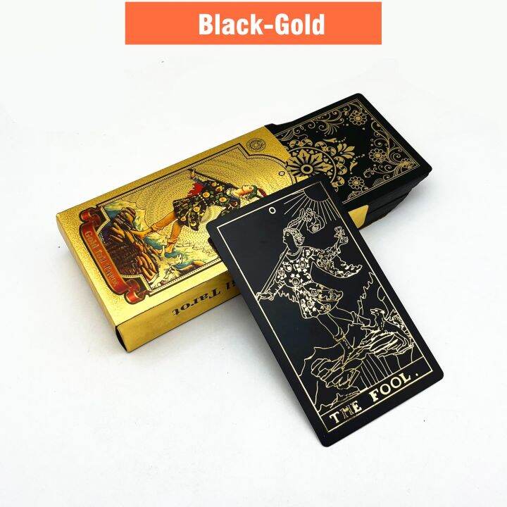 Kartu Tarot Plastik 1 Dek Biru Hitam Kartu Oracle Hijau 7*12Cm Kartu ...