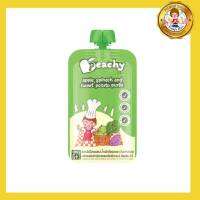 Peachy รสแอปเปิลผสมน้ำผักโขมและมันเทศบด (สำหรับเด็ก6เดือนขึ้นไป) 110g