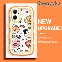 เคส Chenyyka สำหรับ Xiaomi MI Xiaomi MI Redmi 10 5G Note 11E 5G Redmi 11 Prime รูปแบบสัตว์การ์ตูนน่ารักลายคลื่นครีมเคสโทรศัพท์แบบใสซิลิโคนนิ่มกันกระแทกแบบเรียบง่ายเคสใสป้องกันเลนส์กล้อง