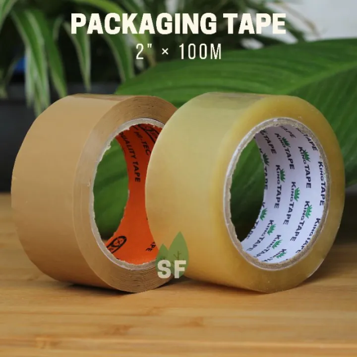 King Packaging Tape 2 x100m (Clear Tan) Lazada PH