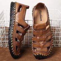 mens sandals 2020 summer big size 48 men 39 s shoes beach handmade sandalias de hombre genuine leather hollow breathable outdoor