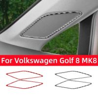 For Volkswagen VW Golf 8 MK8 2020 2021 Auto Door A Pillar Speaker Frame Cover Sticker Trim Carbon Fiber Car Interior Accessories