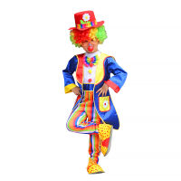 Parent-child Clown Costumes Blue Striped Clown Suit Halloween Party Dress Up Games Clothes Boys Circus Fancy Suit Hotsale