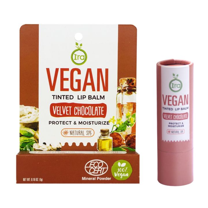 ira-vegan-tinted-lip-balm-velvet-chocolate-5g-ทินท์ลิปบาล์มสำหรับคนแพ้ง่าย