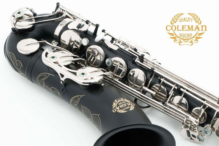 แซกโซโฟน-saxophone-tenor-coleman-cl-334t-matt-black-nickel-keys