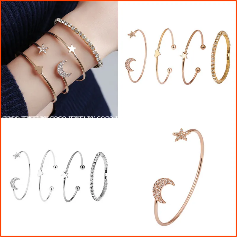 4pcs Women's Simple Fashion Bracelets Set