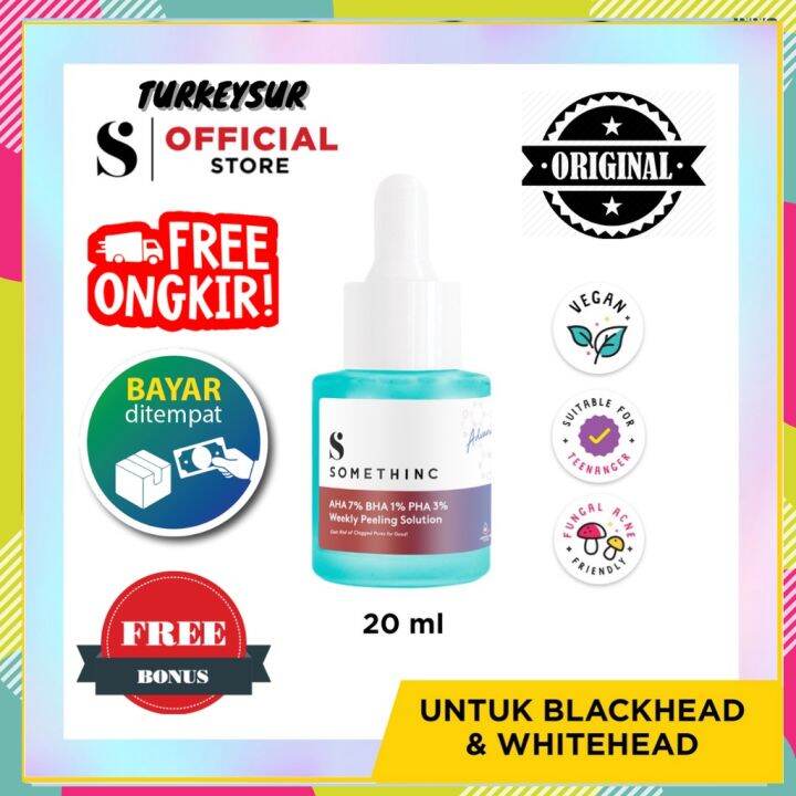 SOMETHINC AHA 7 BHA 1% PHA 3% Weekly Peeling Solution Serum Eksfoliasi ...