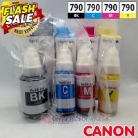 หมึกเติม Canon GI-790 บรรจุกล่องเกรดพรีเมียม Refill Ink (ดำใหญ่ 135ml./สี70ml.) ใช้ได้ทุกรุ่น #หมึกสี  #หมึกปริ้นเตอร์  #หมึกเครื่องปริ้น hp #หมึกปริ้น   #ตลับหมึก