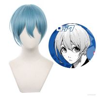 Sam BLUE LOCK Hiori Yo Cosplay Wig Water Blue Short Hair Halloween Party Cosplay Decor QC7311418