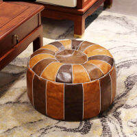 Moon ONAIR ONAIR Premium Handmade Bohemian PU Leather Moroccan Pouf Cover Foot Stool Unfilled Storage Ottoman Floor Cushion Mat Cover for Living Room