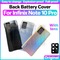 เคสกระจกฝาหลังปิดโทรศัพท์ด้านหลังสำหรับ Infinix Note 10 Pro X695หลังประตูกระจกกระจกเลนส์กล้องถ่ายรูปฝาหลัง