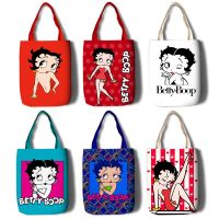 - กระเป๋าช้อปปิ้ง Betty Boop กล่องอาหารกลางวันสำหรับผู้ชายและผู้หญิงพร้อมกระเป๋าสะพายและกระเป๋าถือแบบเรียบง่าย handbag