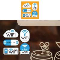 Sticker สติกเกอร สติ๊กเกอร์กันน้ำ (ป้าย FREE WIFI) สำหรับติดประตู,ผนัง,กระจก [รหัส A-0023]