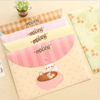 【CC】 cute cartoon animal file snap button folder pen box office information bag 1pcs