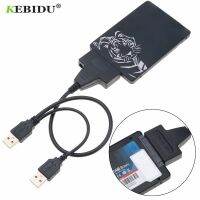 Kebidu สายเคเบิลอะแดปเตอร์แบบคู่22pin Sata เป็น Usb 2.0,สายไฟภายนอกสำหรับ2.5 /3.5 Ssd ฮาร์ดดิสก์ Hdd Drive ที่ได้รับความนิยม