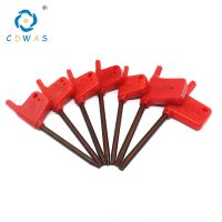 T6 T7 T8 T9 T10 T15 T20 Red Flag ประแจมาตรฐาน Torx สำหรับผู้ถือเครื่องมือ CNC Torx สกรูประแจมัลติฟังก์ชั่นเหล็กคาร์บอน