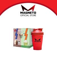 WHEY MAGNETO - 2IN1 โกโก้และชาเขียวมัทฉะ ขนาด 1 ปอนด์ (จับคู่แก้วเชคเกอร์แดง)