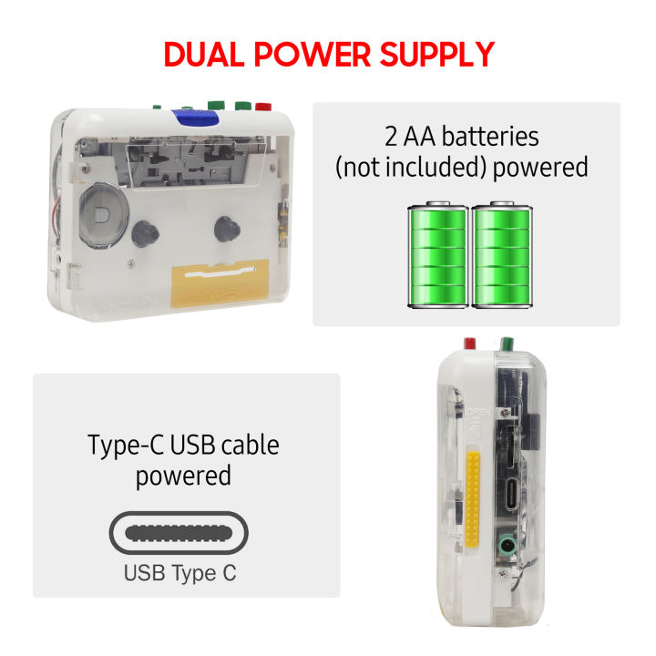 ton010s-แบบพกพาเทปคาสเซ็ตเพื่อ-mp3เครื่องเล่นมินิ-usb-เครื่องเล่นเทป-mp3แปลงที่มี3-5มิลลิเมตร-aux-อินพุตซอฟแวร์ซีดีเทปคาสเซ็ตจับภาพเสียงเครื่องเล่นเพลงเข้ากันได้กับแล็ปท็อปพีซี